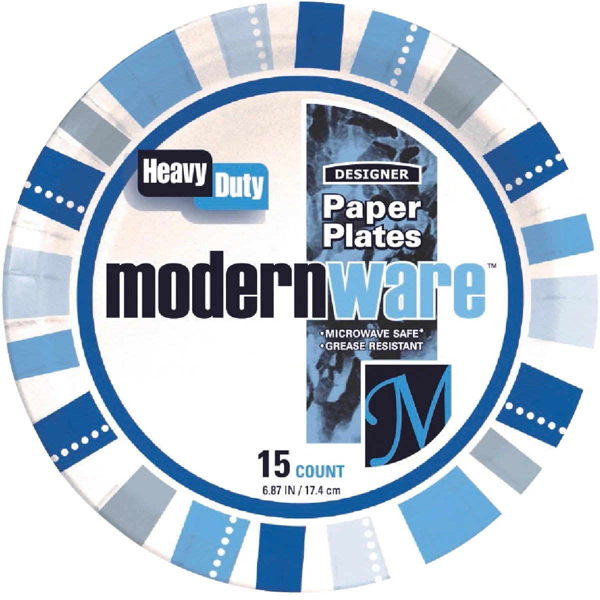 Easy-to-Use AJM 7 In. ModernWare Paper Plate 15-Count Eco-Friendly