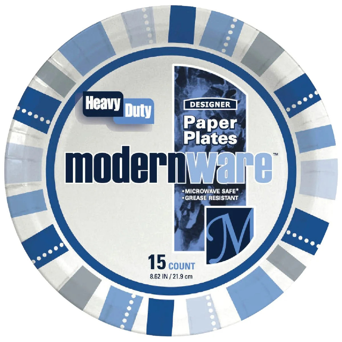 Lightweight AJM 9 In. ModernWare Paper Plate 15-Count Durable