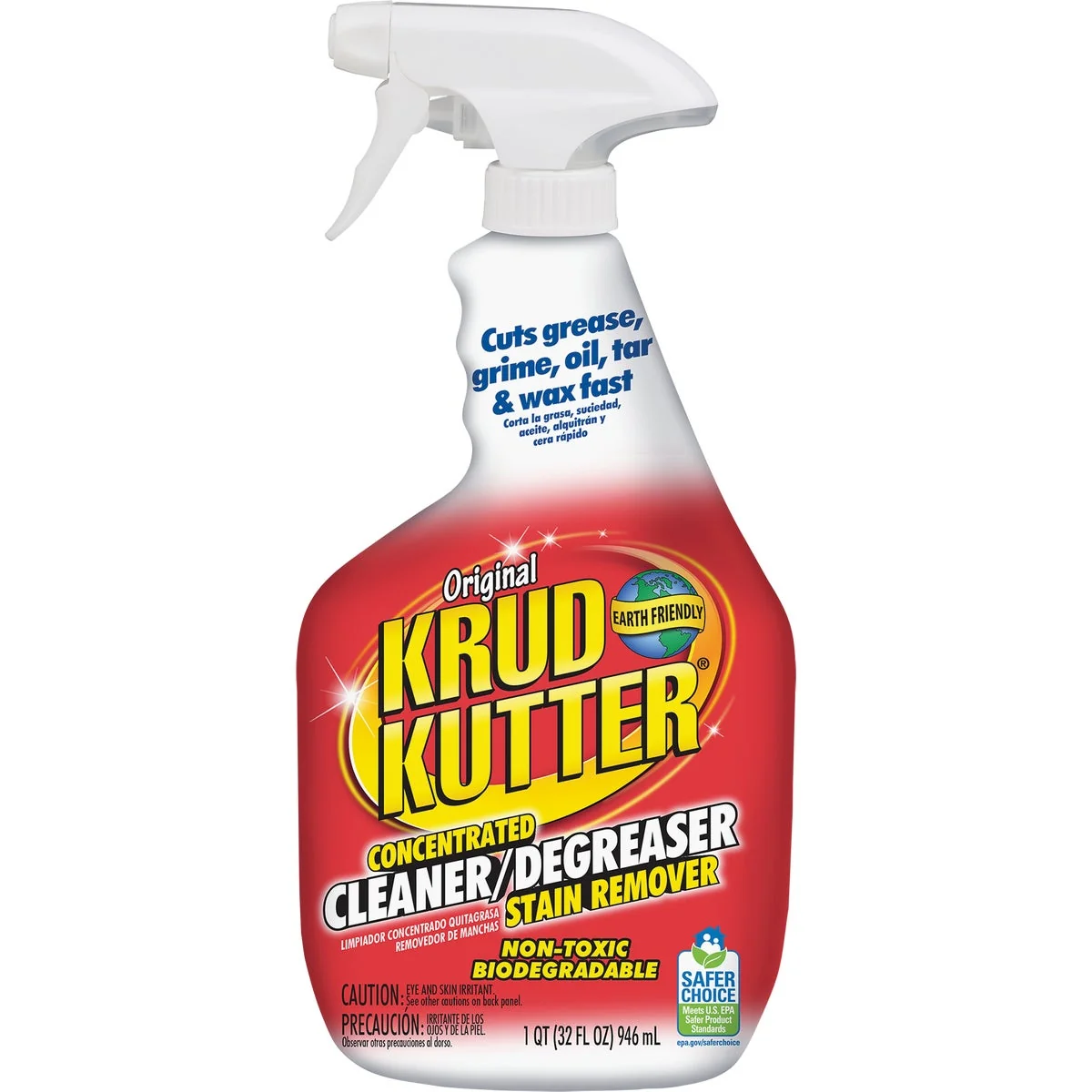 Fast Krud Kutter 32 Oz. Super Concentrated Liquid Cleaner Degreaser Stain Remover Trigger Spray Comfortable
