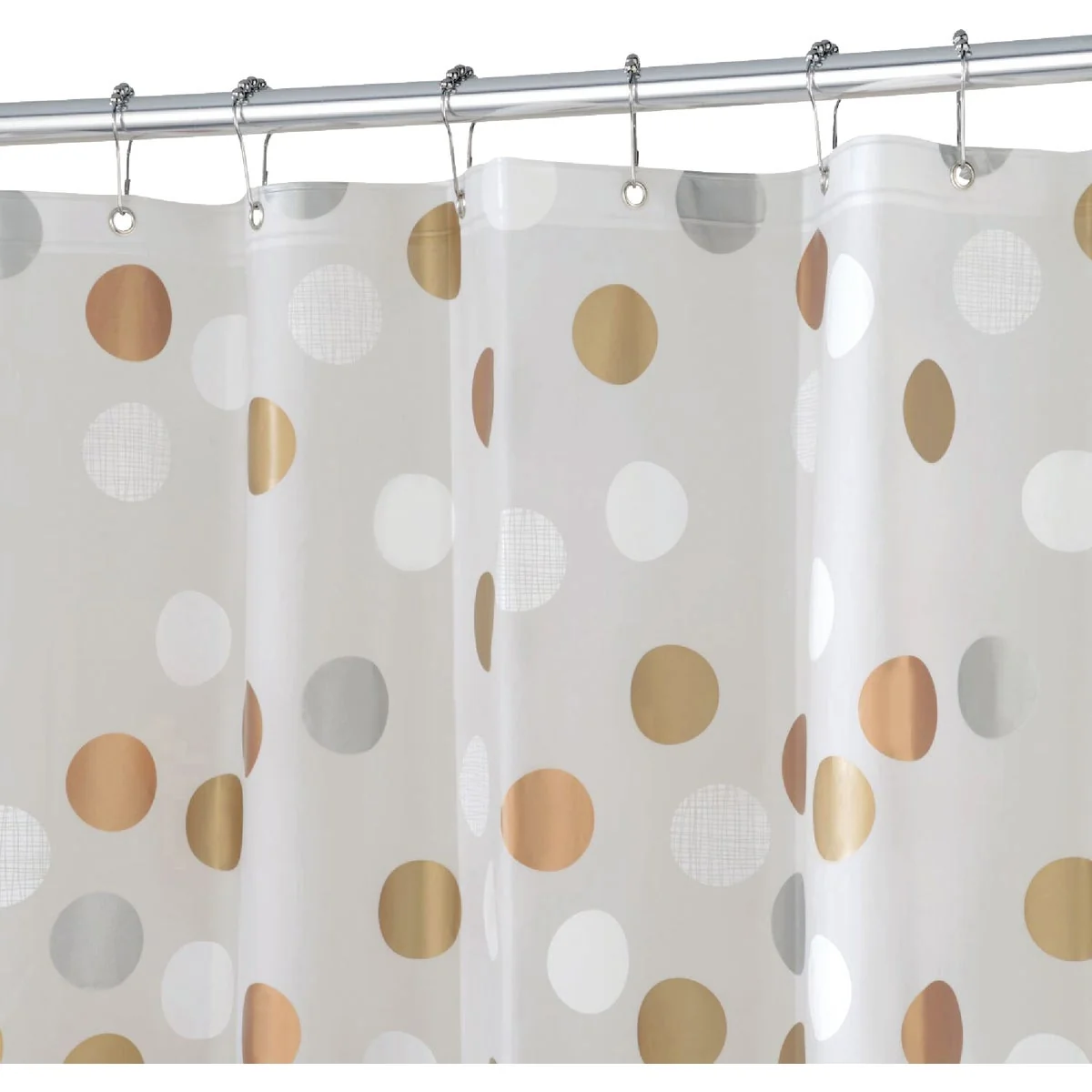Optimized iDesign 72 In. x 72 In. Gilly Dot PEVA Shower Curtain High-Grade