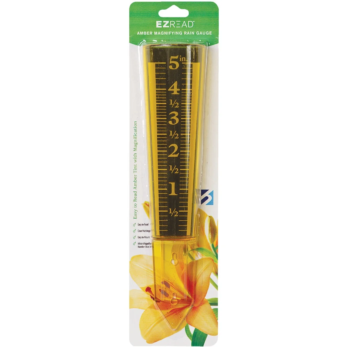 Prestigious EZRead 5 In. Plastic Amber Sprinkler Rain Gauge Safe