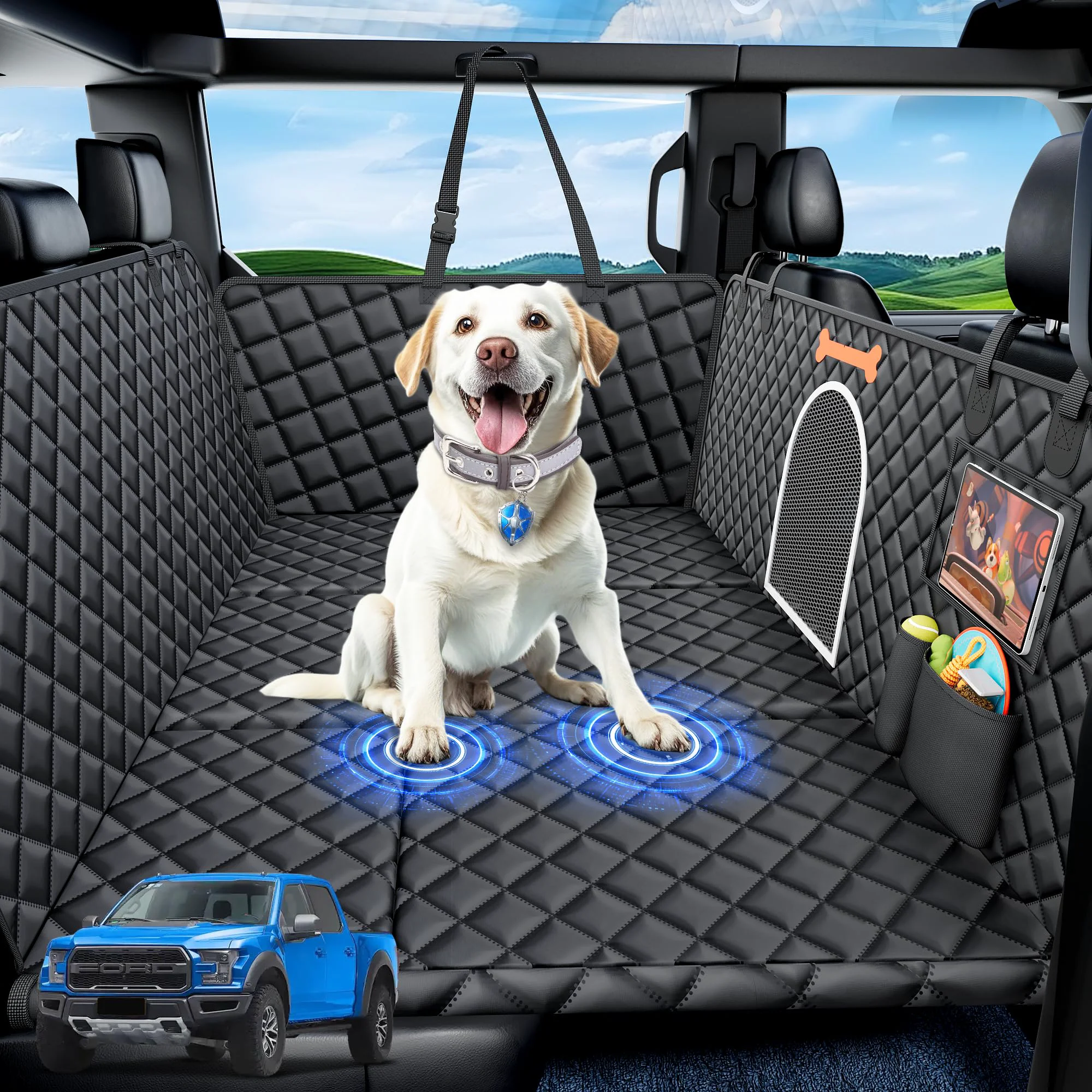 Efficient Bwakd XXL Dog Truck Seat Cover – Waterproof Backseat Extender for Large Dogs Superior