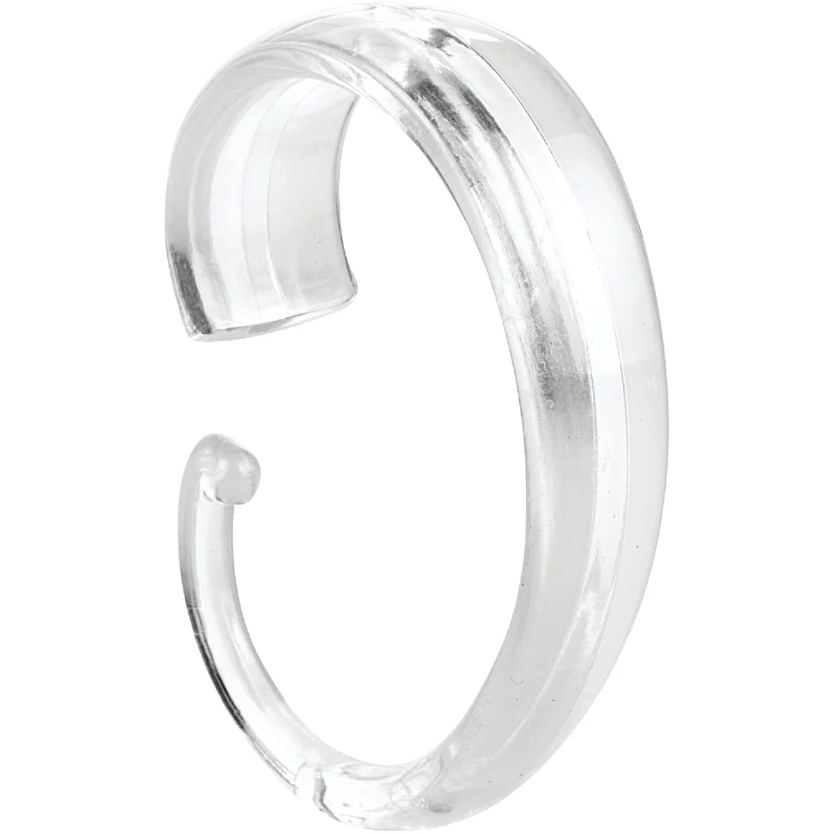 Lightweight iDesign 2.38 In. L. x 1.75 In. W. x .5 In. Clear Plastic Shower Curtain C-Hook 12-Count Trendy