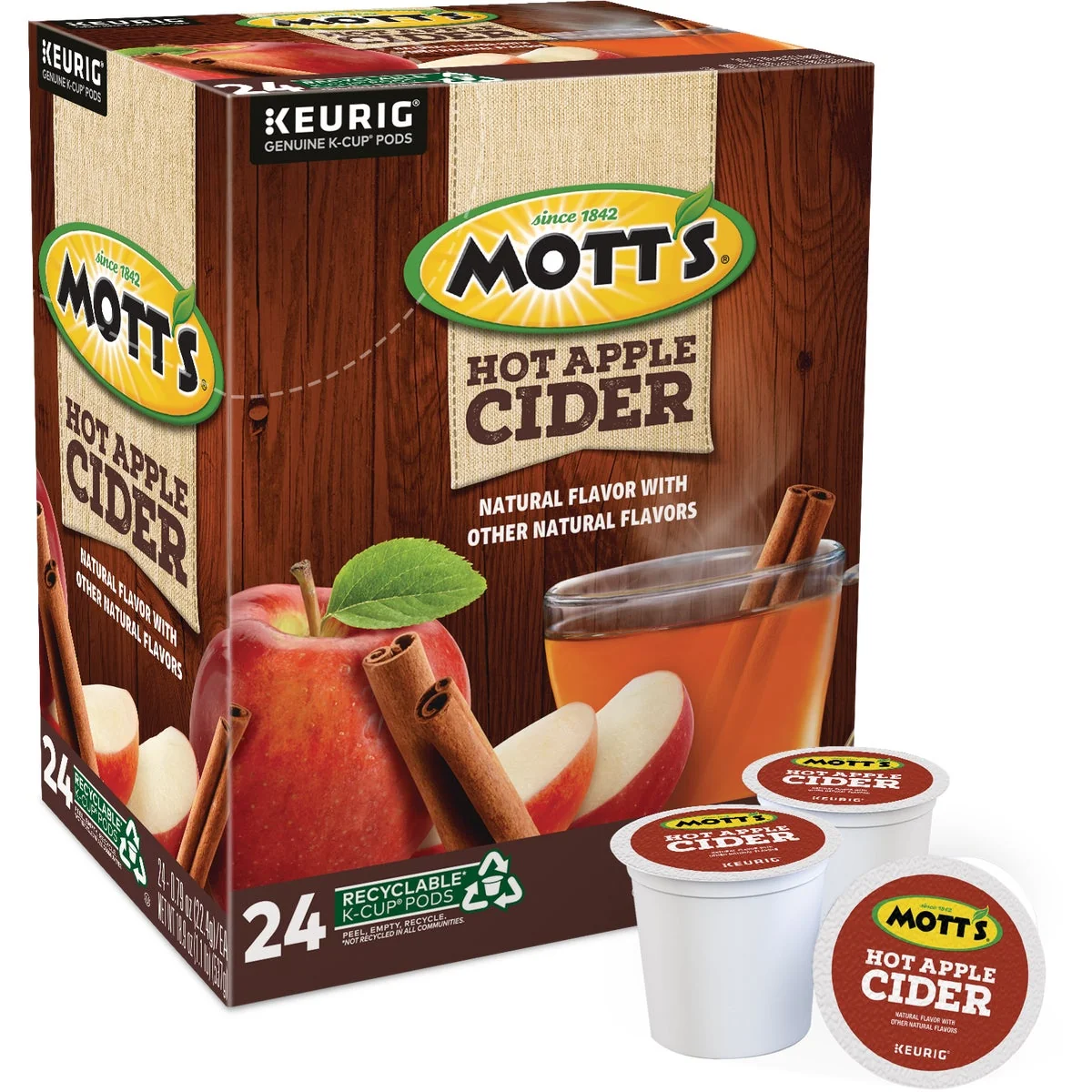 Practical Keurig Mott's Hot Apple Cider K-Cup 24-Pack Original