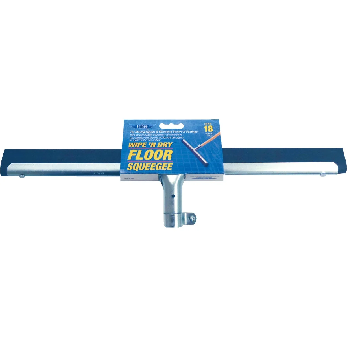 Green Ettore Wipe'n Dry 18 In. Straight Rubber Floor Squeegee Soft