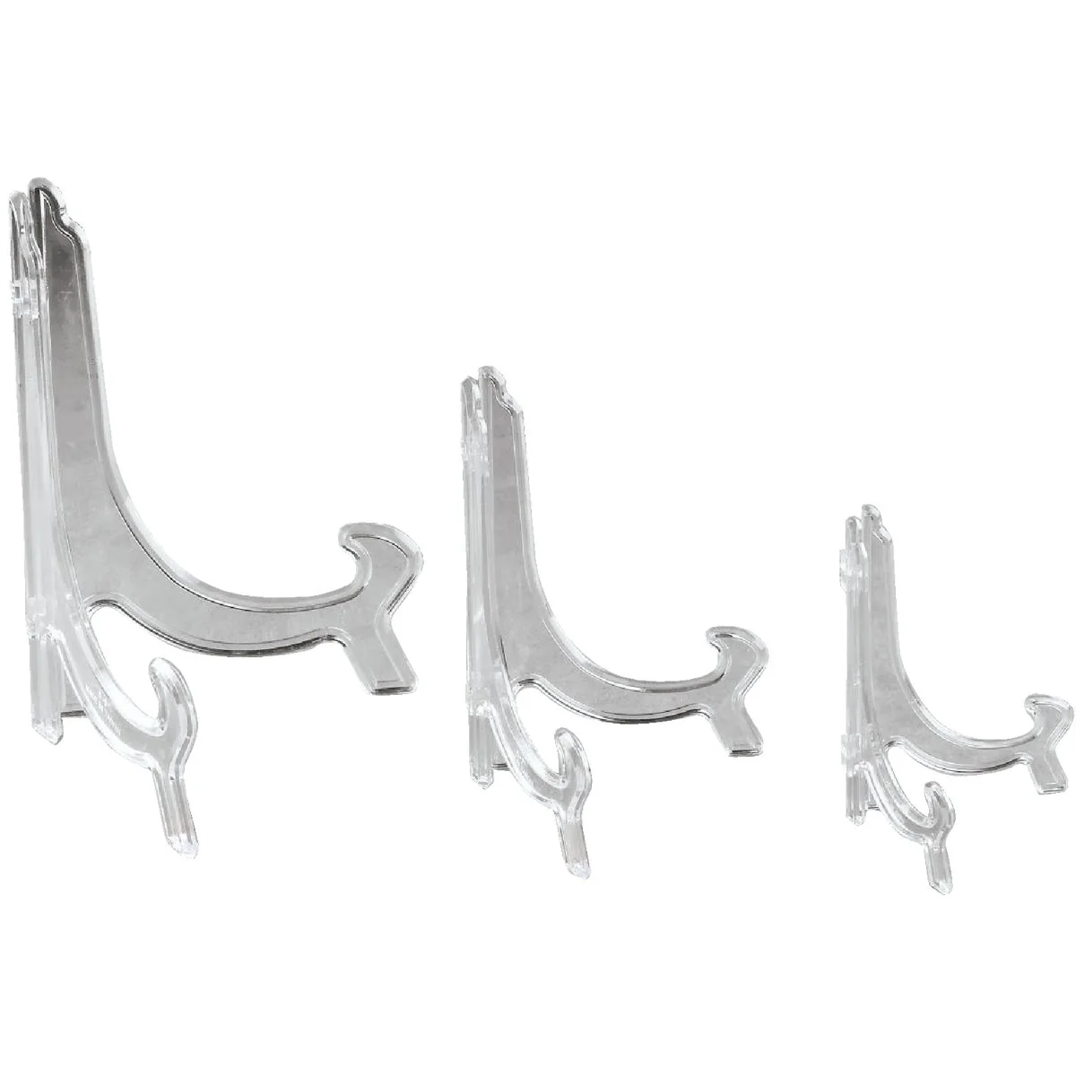 Solid Tripar 3 In. to 6 In. 90 Degree Clear Acrylic Plate Stand Modern