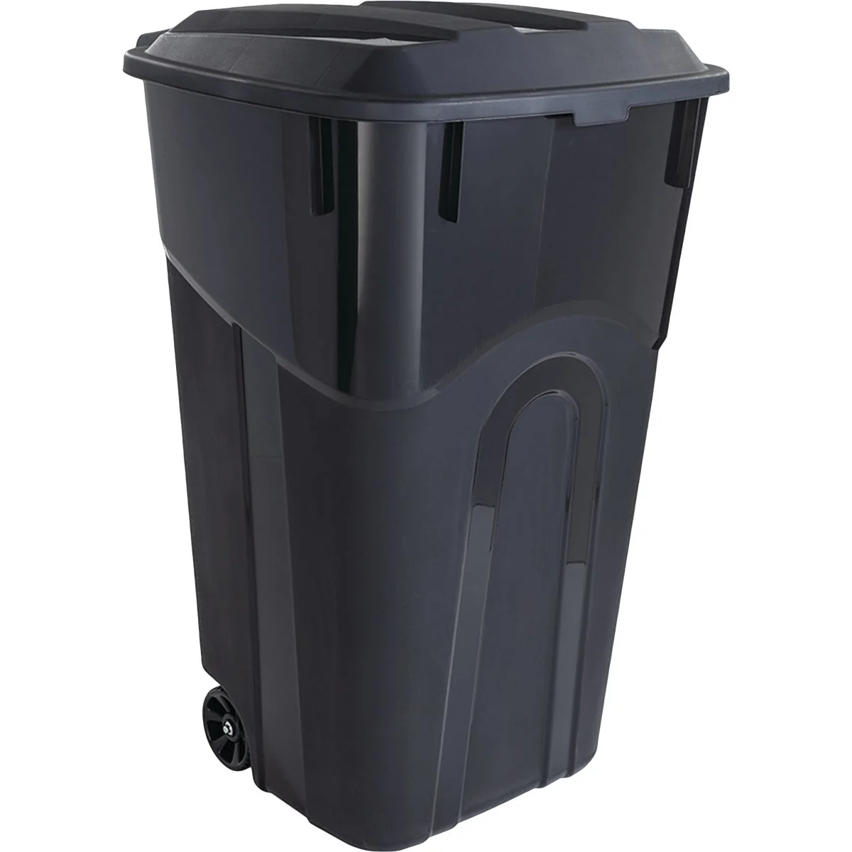 Flexible United Solutions Rough and Rugged 32 Gal. Wheeled Trash Can with Attached Lid Healthy