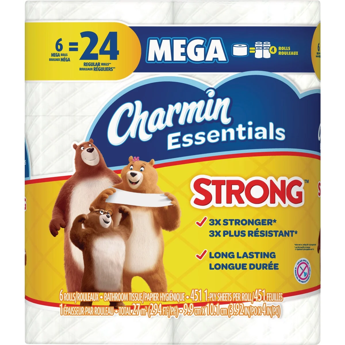 Efficient Charmin Essentials Strong Toilet Paper 6 Mega Rolls Secure