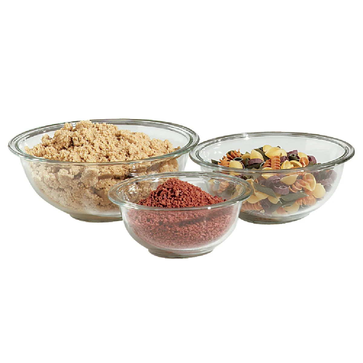 Prestigious Pyrex Prepware Glass Mixing Bowl Set 3-Piece Easy-to-Use