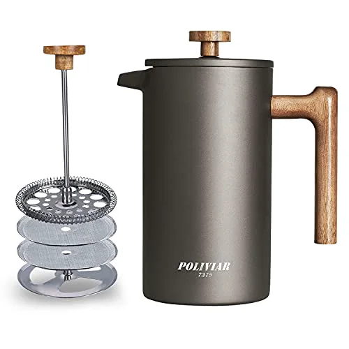 Clean POLIVIAR French Press Coffee Maker Healthy