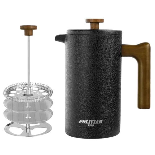 Specialty POLIVIAR French Press Coffee Maker Detailed