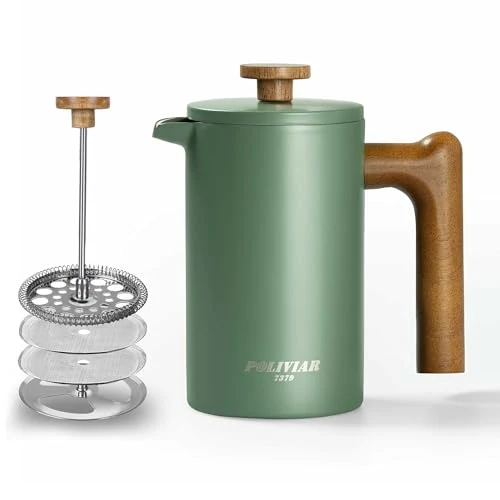 Detailed POLIVIAR French Press Coffee Maker Certified