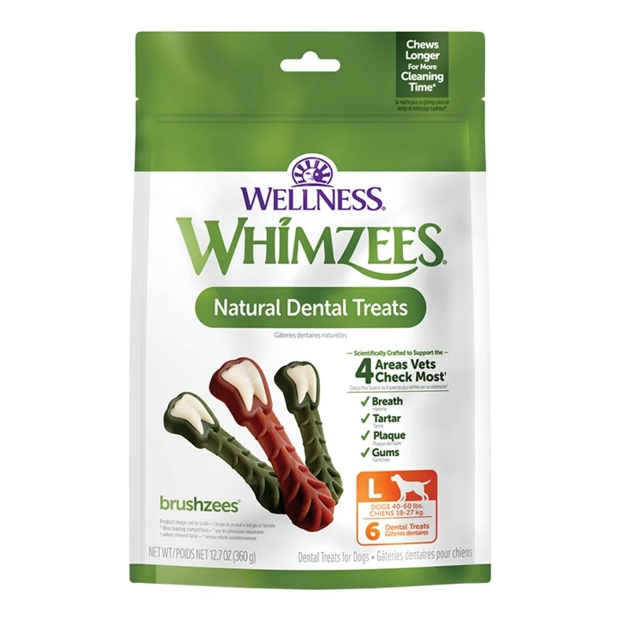 Minimalist Whimzees Freshzees Natural Dental Dog Treats Large 6 Count 12.7-oz Genuine