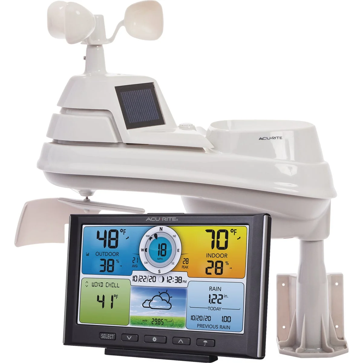Detailed Acu-Rite 5-in-1 Wireless Color Wind and Rain Professional Weather Center Station Selected