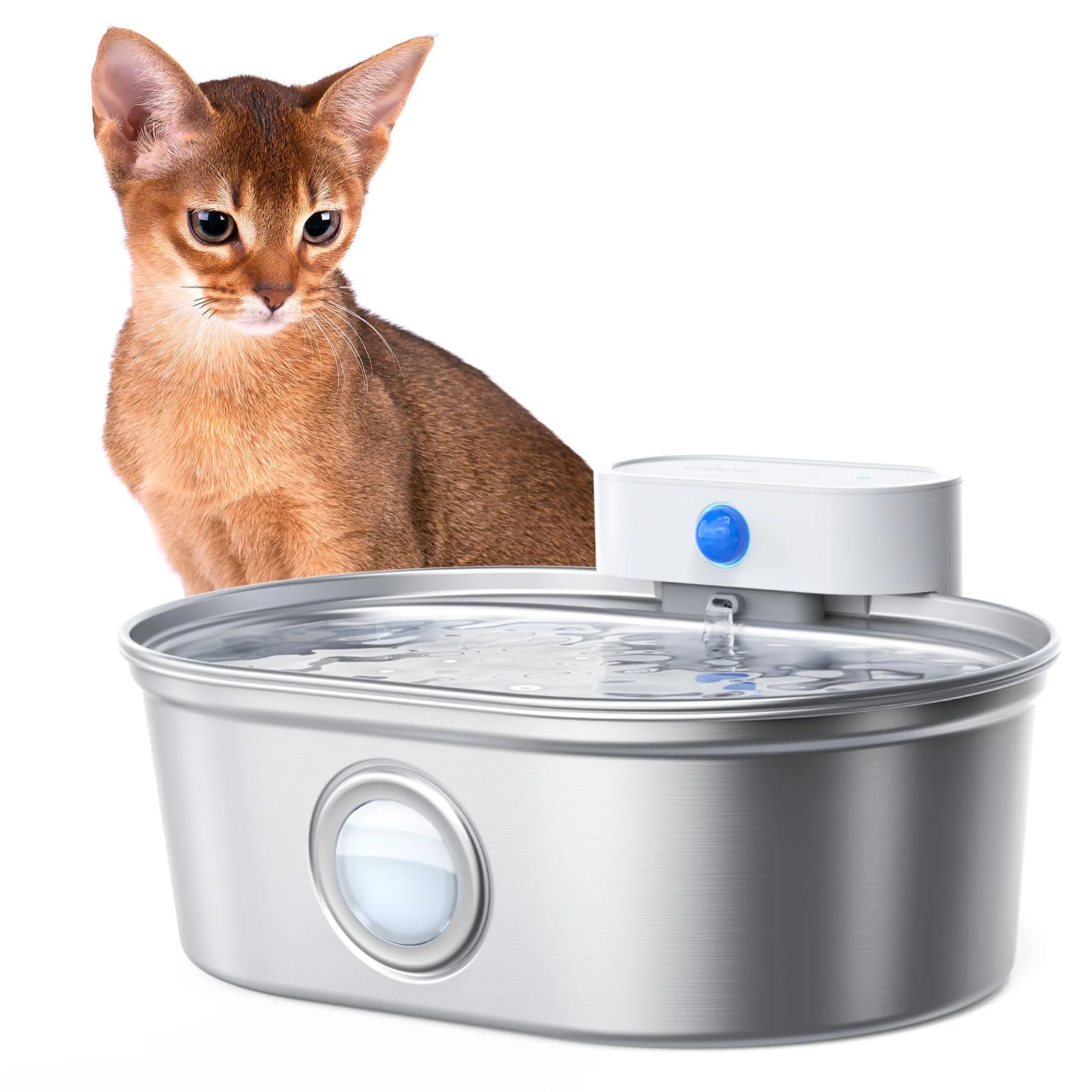 Environmentally Friendly uahpet Wireless Cat Water Fountain Pro – 2L Stainless Steel Battery-Powered Crafted