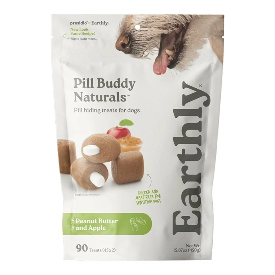 Superior Earthly Pill Buddy Naturals Soft Chewy Dog Treats Peanut Butter Apple 90 Count 15.87-oz Professional