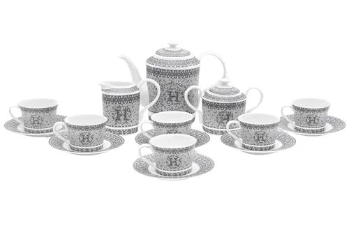 World-Class Complete Porcelain Tea Set for 6 Powerful