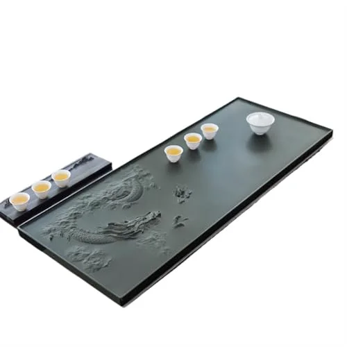 Relaxed Tea Set Natural Ebony Stone Tea Tray Whole Stone Small Tea Table Tian Luo Green Tea Sea Office Tea Set Chinese Tea Set Classic