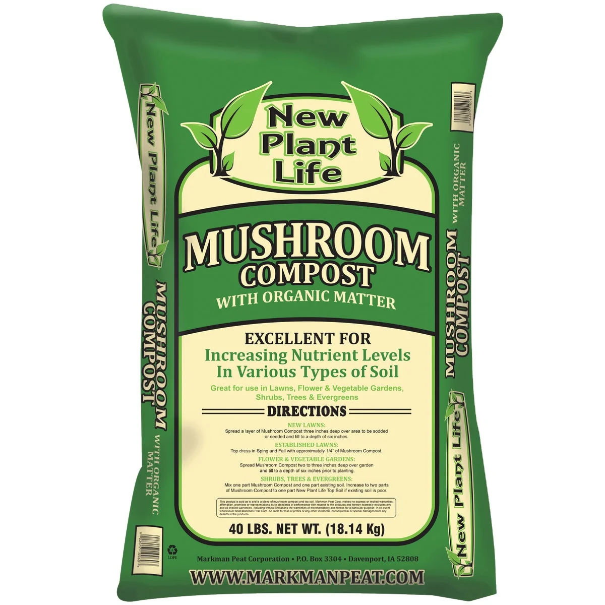 Soft New Plant Life 40 Lb. Mushroom Compost Luxury