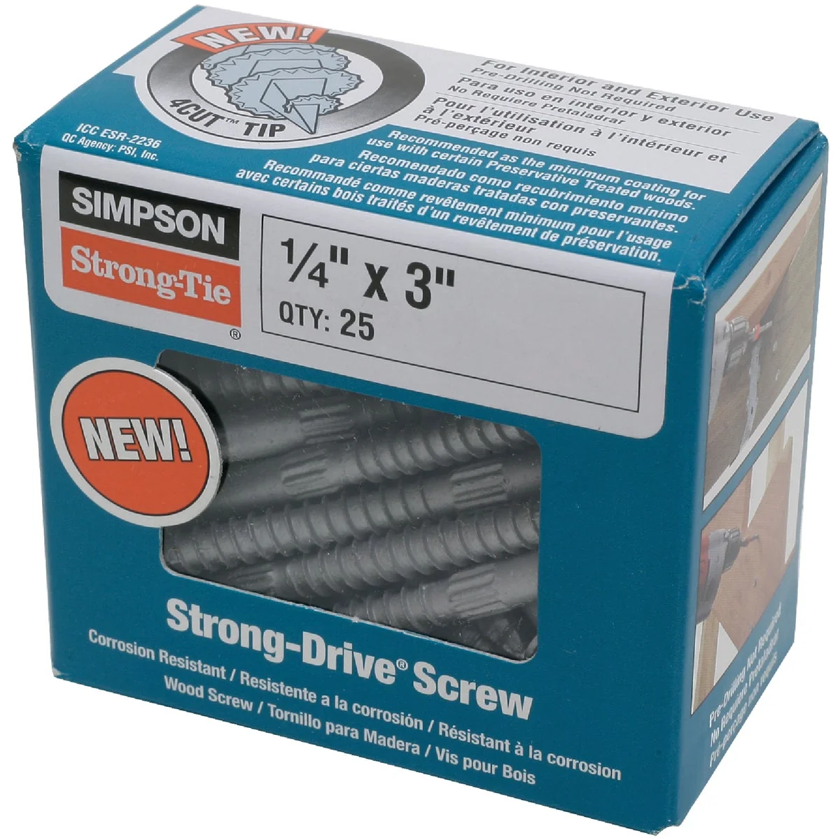 Fine Simpson Strong-Tie 1 4 In. 3 In. Hex Head Structure Screw 25 Ct. Premium