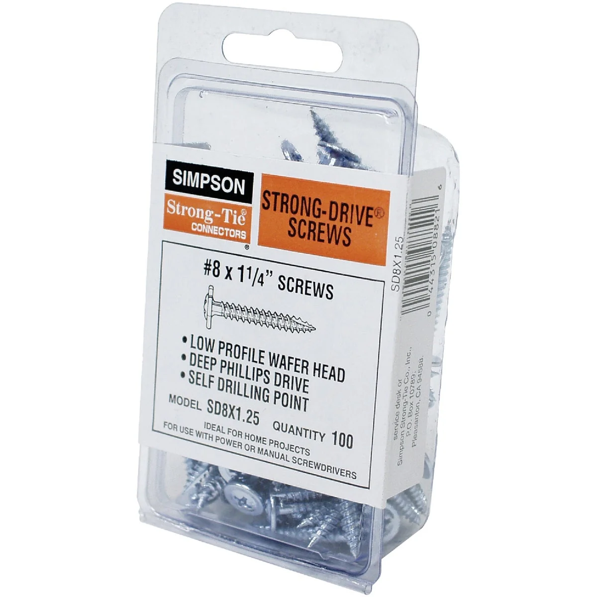 Original Simpson Strong-Tie 5 32 In. 1-1 4 In. Wafer Structure Screw 100 Ct. Casual
