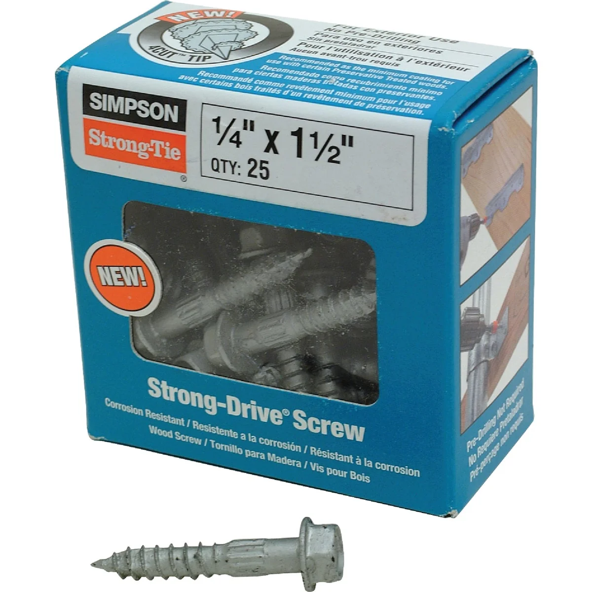 Contemporary Simpson Strong-Tie 1 4 In. 1-1 2 In. Hex Head Structure Screw 25 Ct. Dependable