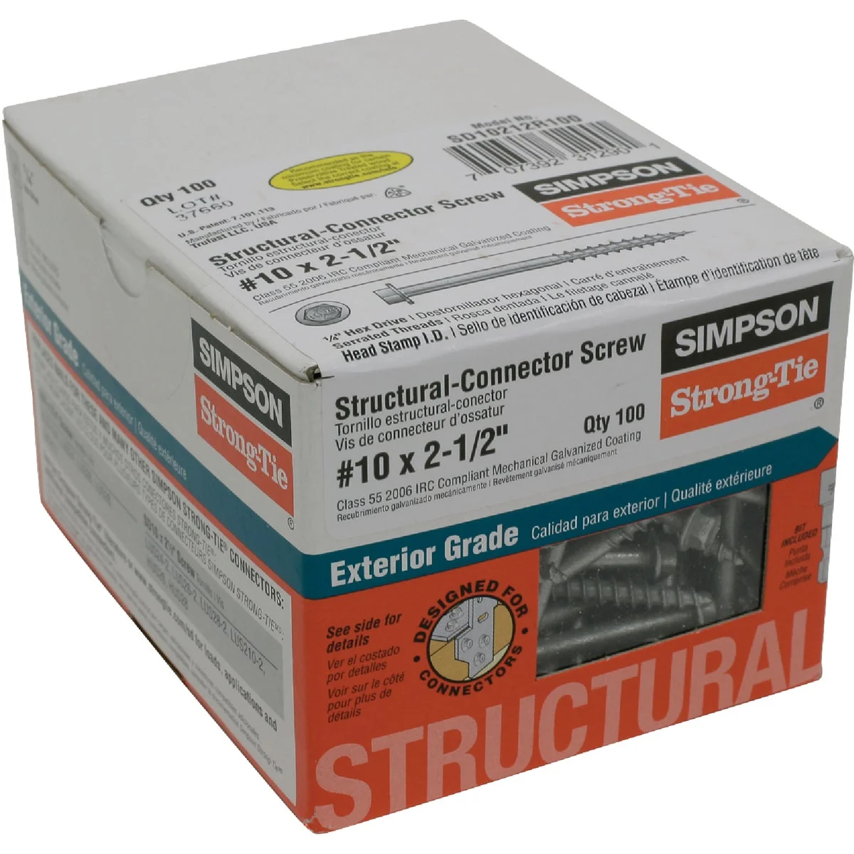 Functional Simpson Strong-Tie 10 2-1 2 In. Hex Structure Screw 100 Ct. Expertly Made