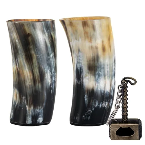 Pure Viking Drinking Horn Mug Set of 2 2 Count Smart