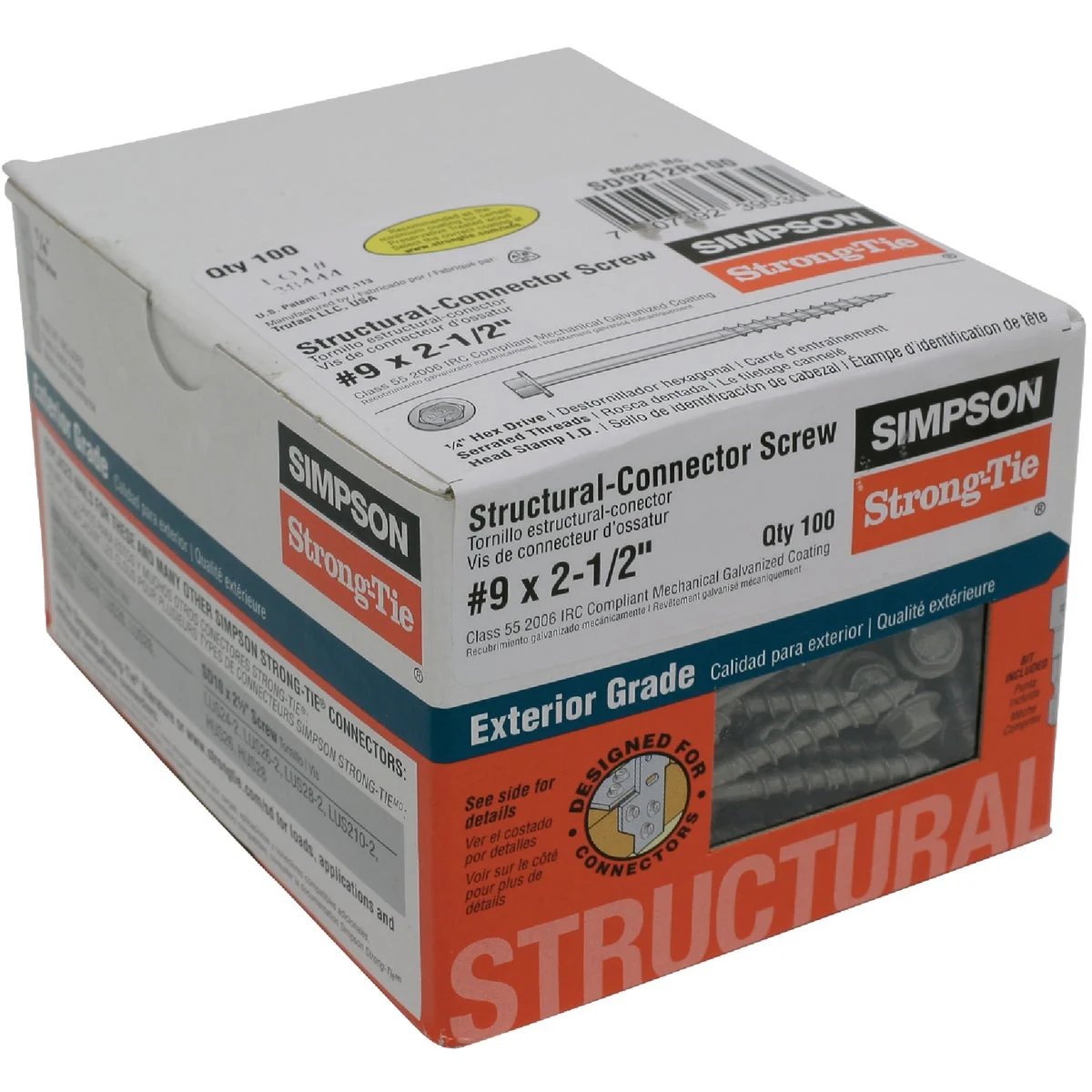 Detailed Simpson Strong-Tie 9 2-1 2 In. Hex Structure Screw 100 Ct. Pure