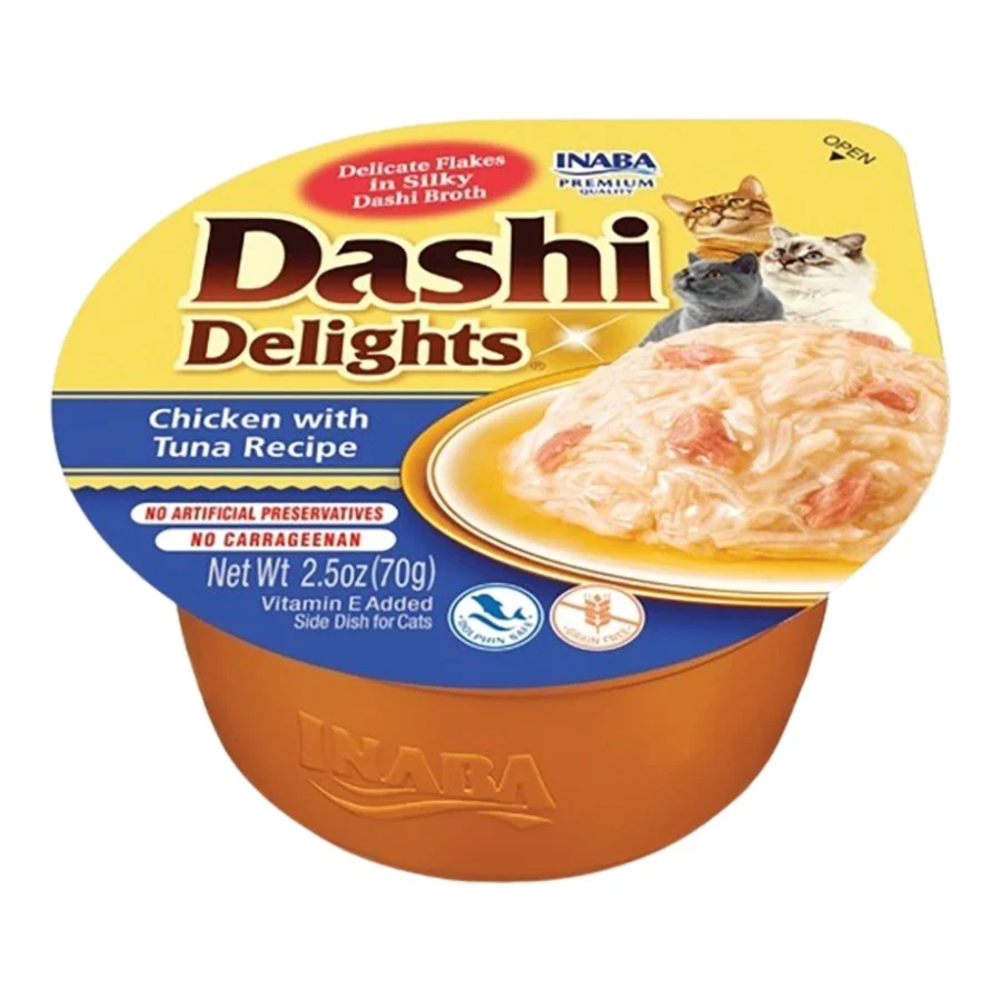 Outstanding Inaba Dashi Delights Lickable Cat Treats Chicken with Tuna Recipe 2.5-oz Cups 6 Count Secure