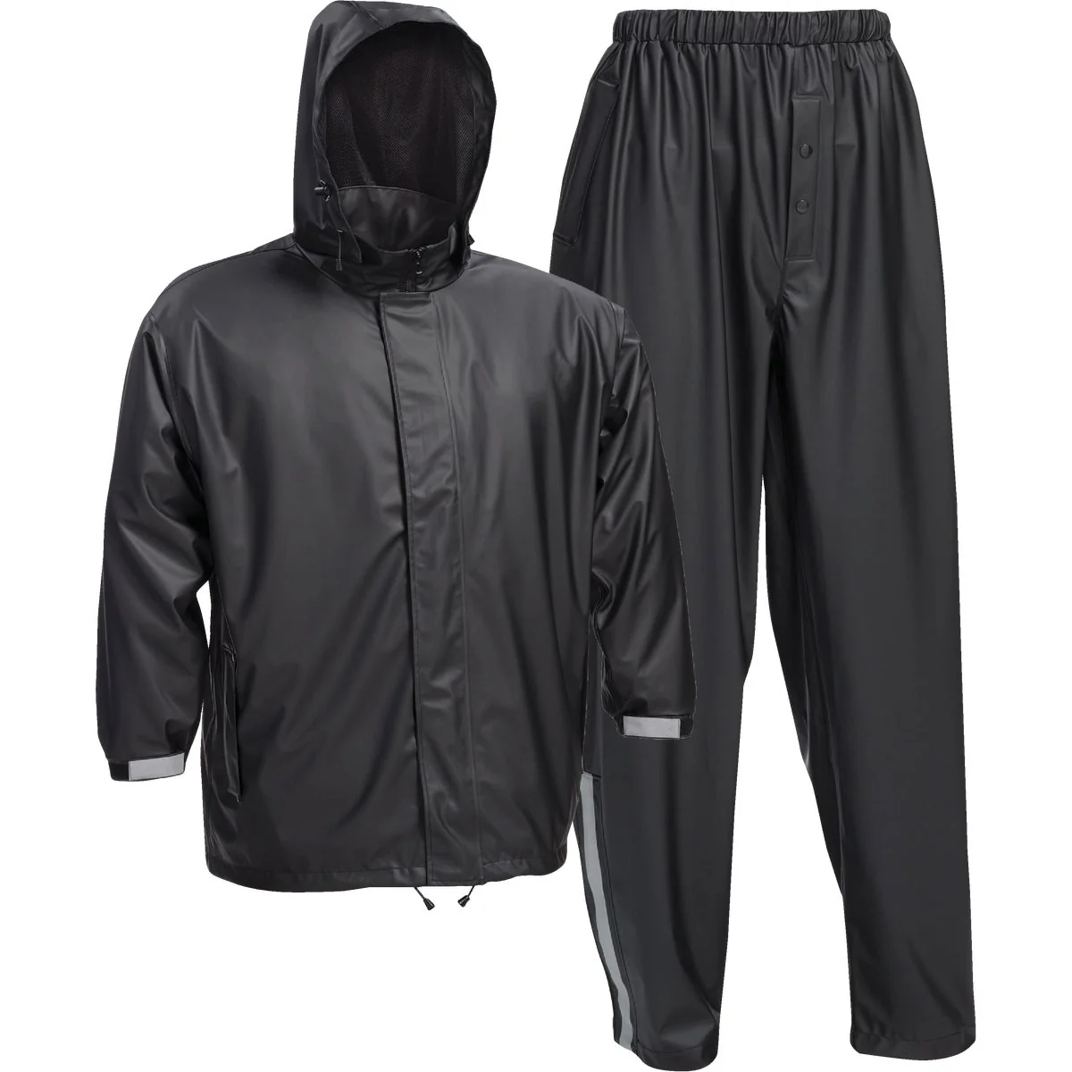 Flexible West Chester 2XL 3-Piece Black Polyester Rain Suit Exclusive