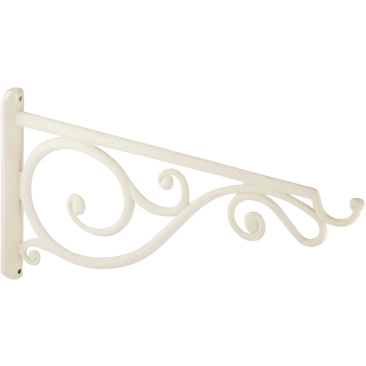 Next-Generation Panacea 14 In. White Scrolls Arched Cast Aluminum Decorative Hanging Plant Bracket Classic
