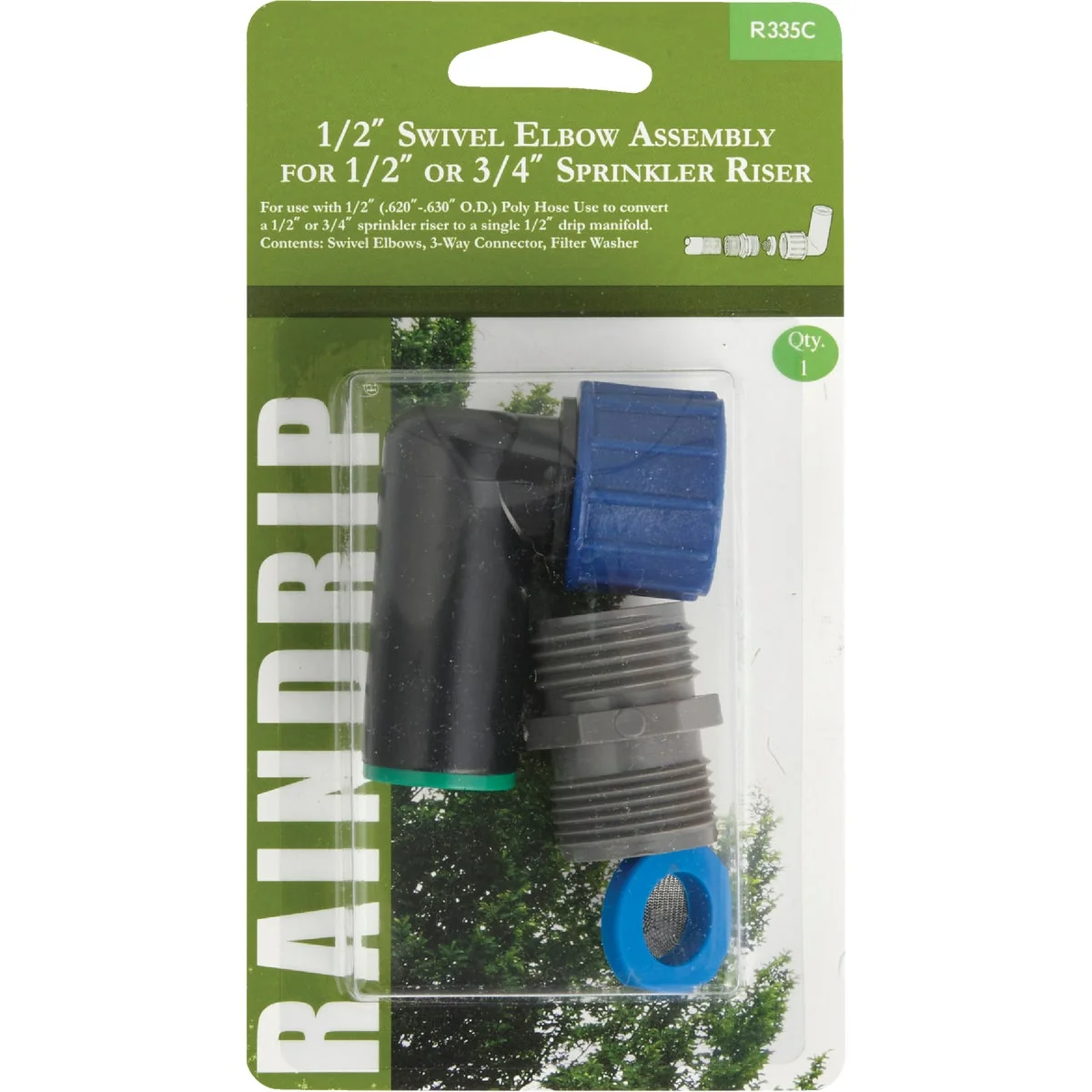 Green Raindrip 1 2 3 4 In. Tubing Swivel Elbow Assembly Carefully Designed