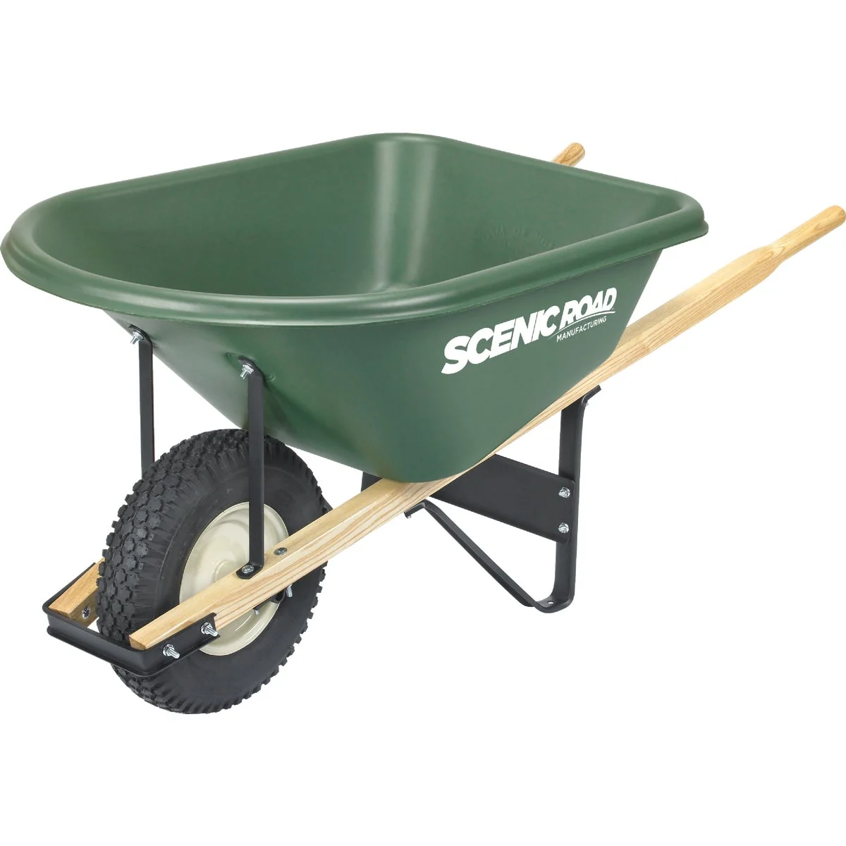 Fine Crafted Scenic Road 6 Cu. Ft. Heavy Duty High-Density Poly Wheelbarrow Professional