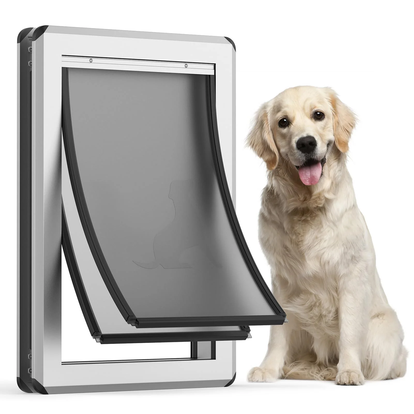 Selected Parab House Large Dog Door for Exterior Doors – Aluminum Frame Magnetic Flaps Energy Efficient Professional