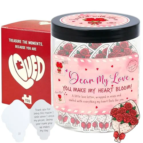 Verified Love Notes Jar with 60 Romantic Messages Traditional