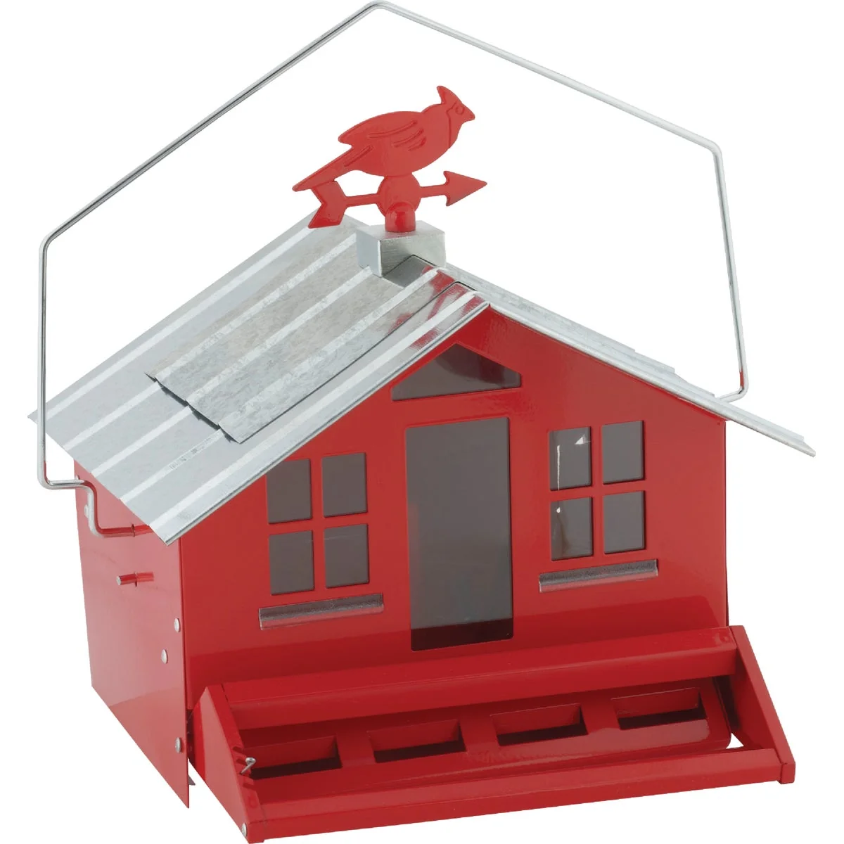 Pure Perky-Pet Squirrel-Be-Gone Red Metal 12 Lb. Capacity Bird Feeder High-Grade