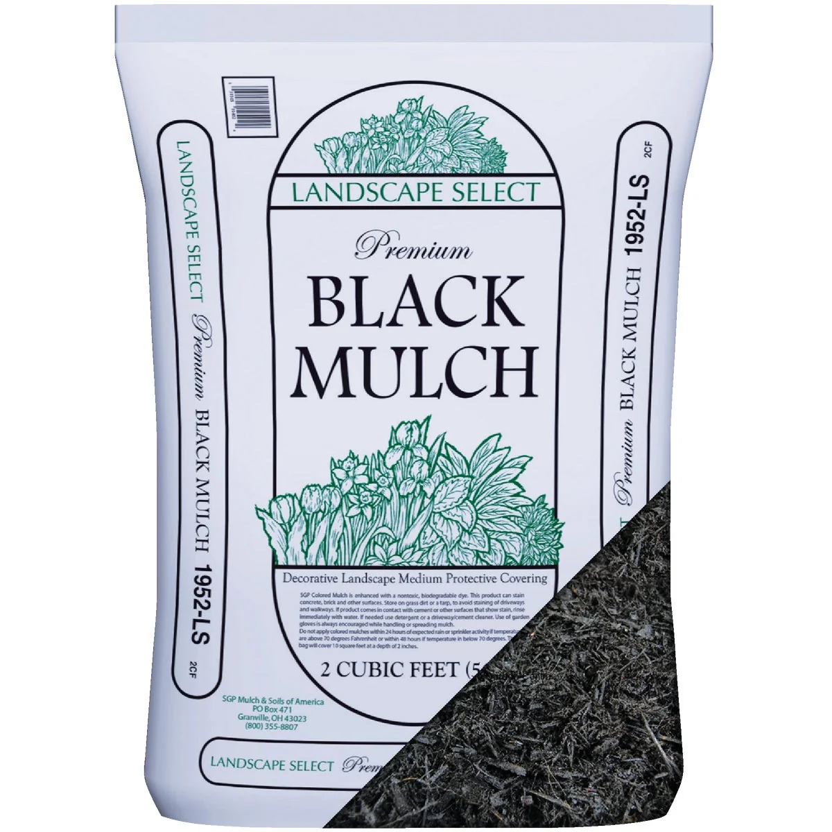 Selected Landscape Select 2 Cu. Ft. Dyed Black Shredded Hardwood Mulch Functional
