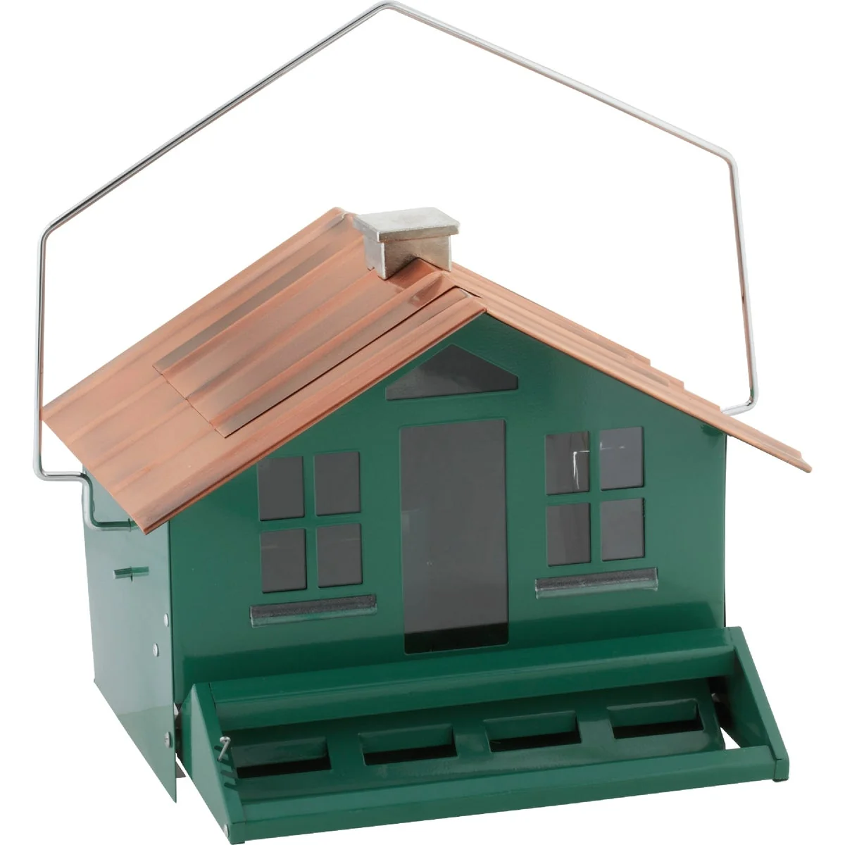 Fine Perky-Pet Squirrel-Be-Gone Green Metal 12 Lb. Capacity Bird Feeder Recyclable