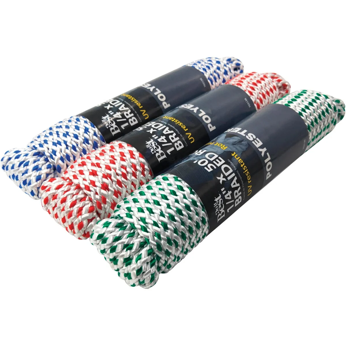 Modern Do it 1 4 In. x 50 Ft. Assorted Colors Diamond Braided Polyester Packaged Rope Proven