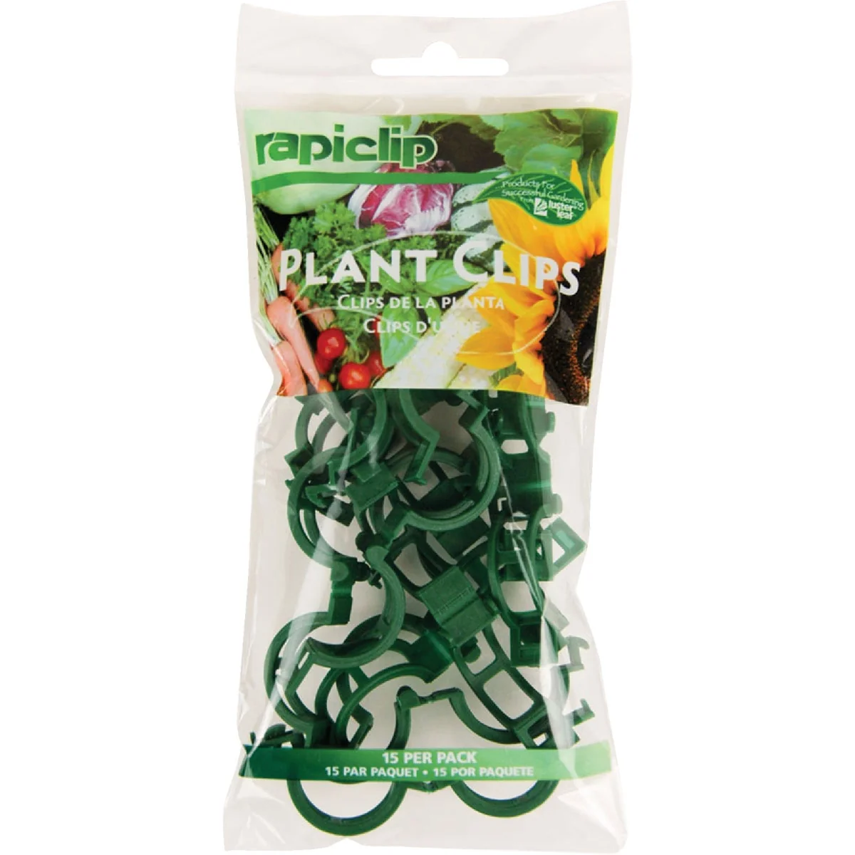 Long-Lasting Rapiclip 1 In. x 1-1 2 In. Green Plastic Plant Support Clip 15-Pack Environmentally Friendly