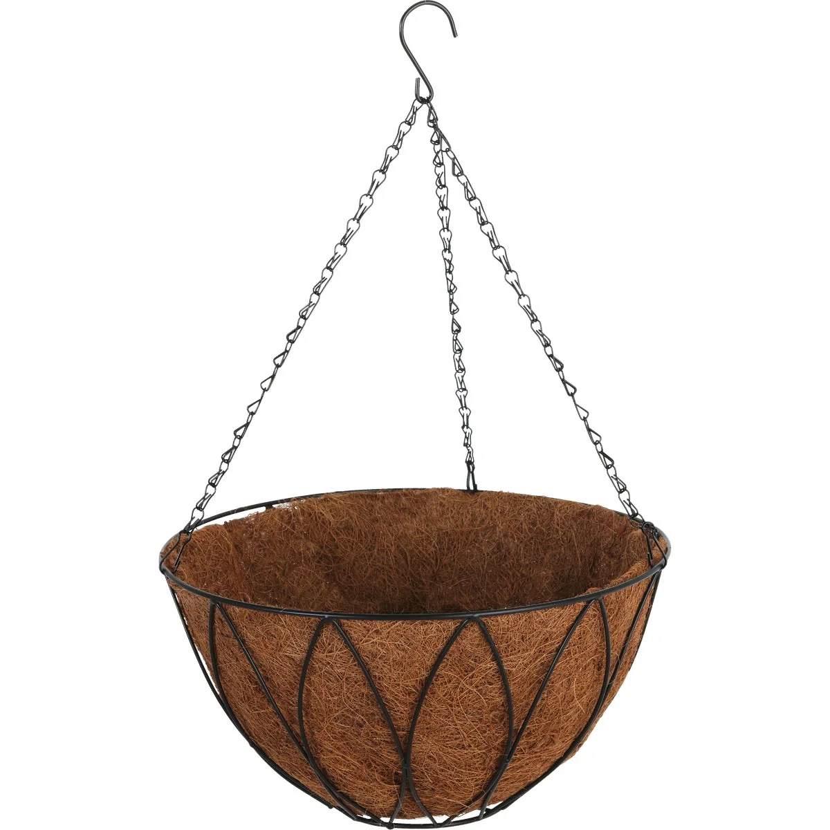 Responsible Garden 14 In. Steel Rod Black Powder Coat Hanging Plant Basket Genuine