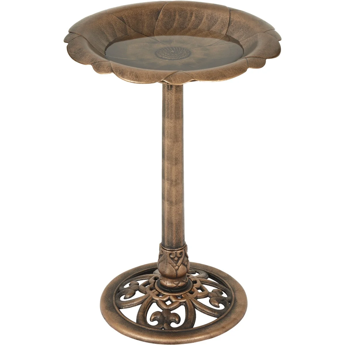 Optimized Garden Antique Bronze Flower Pedestal Bird Bath Top-Quality