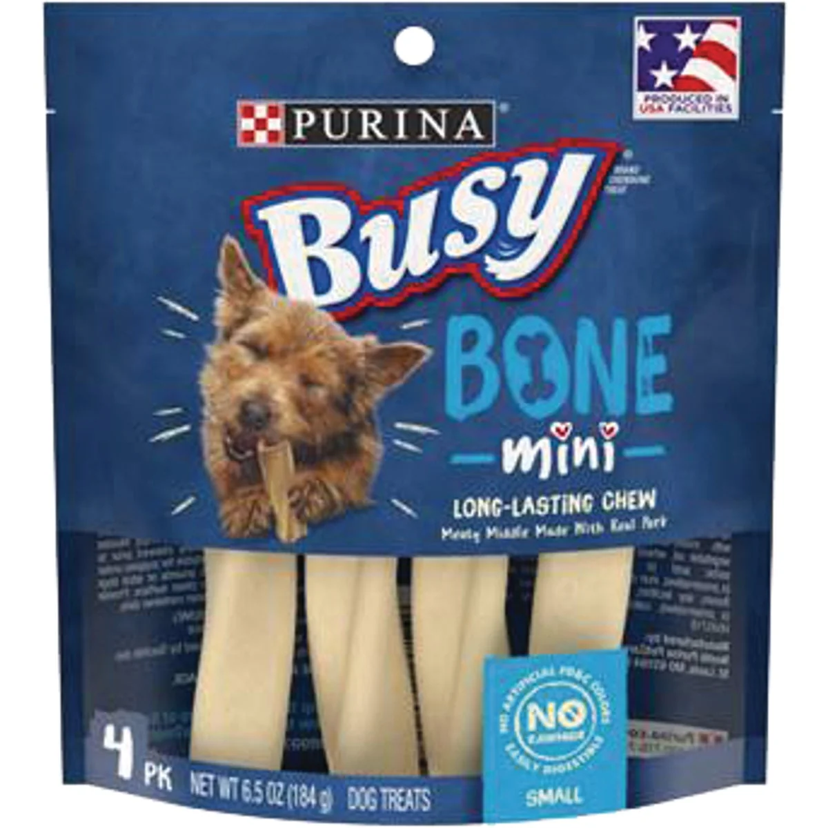 Fast Purina Busy Bone Toy Dog Meat Flavor Dental Dog Treat 4-Pack Flexible