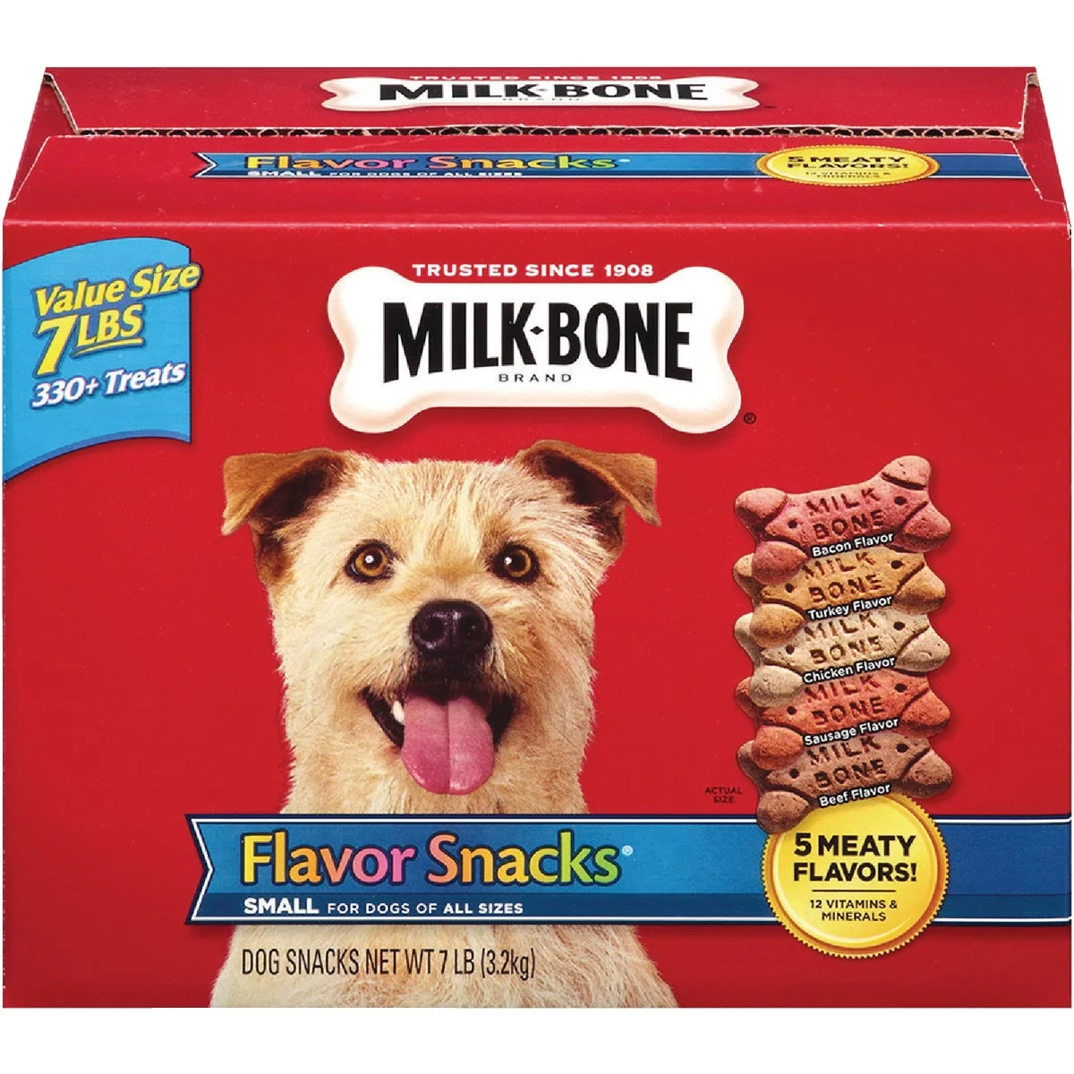 Lightweight Milk Bone Small Medium Dog Assorted Flavor Crunchy Dog Treat 7 Lb. Pure