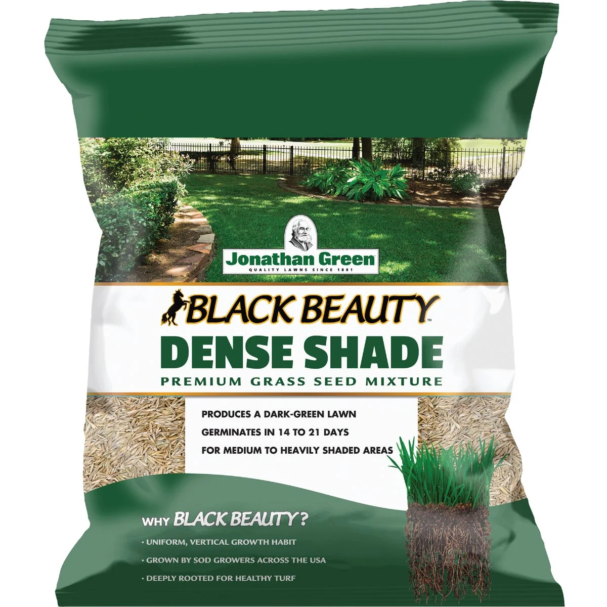 Traditional Jonathan Green Black Beauty 7 Lb. 2100 Sq. Ft. Coverage Dense Shade Grass Seed Enhanced