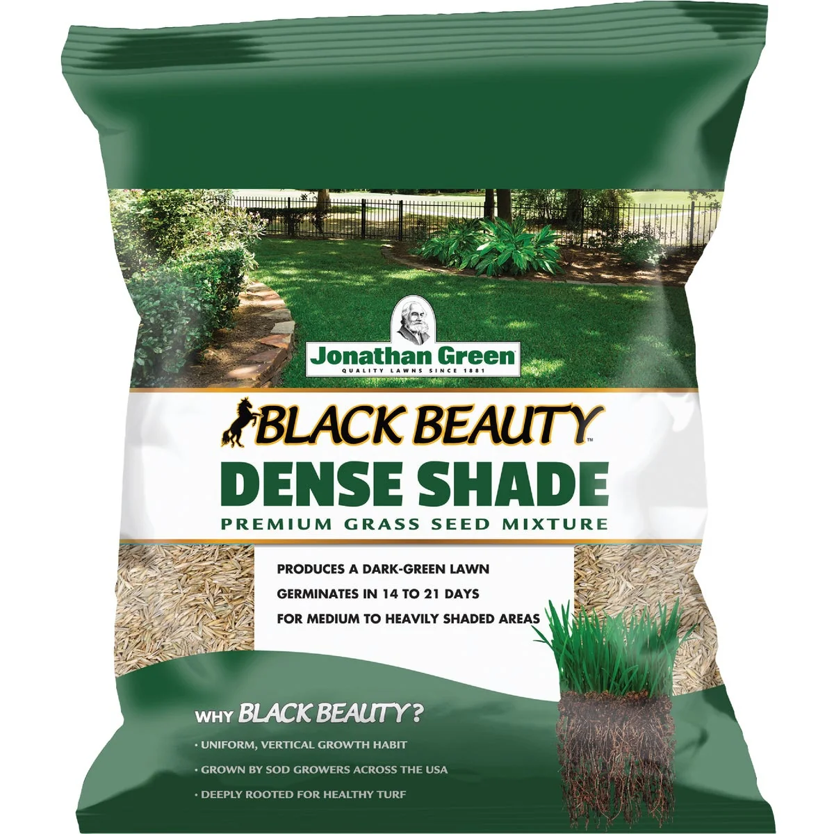Lightweight Jonathan Green Black Beauty 3 Lb. 900 Sq. Ft. Coverage Dense Shade Grass Seed Convenient