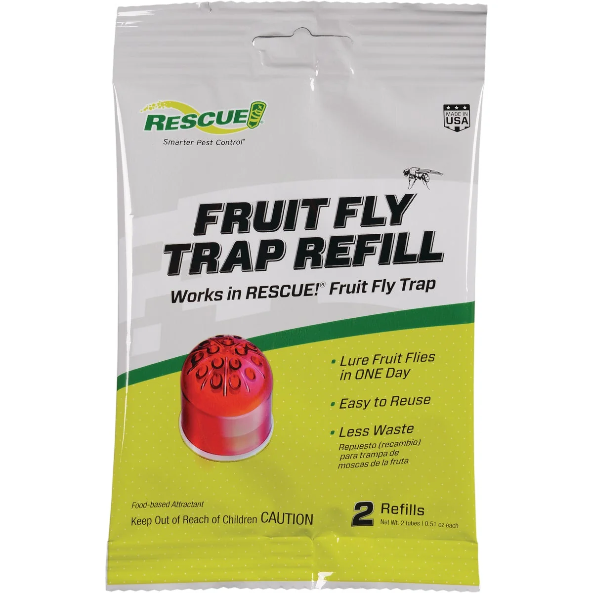 Professional Rescue Granular Indoor Fruit Fly Bait 2-Pack Breathable