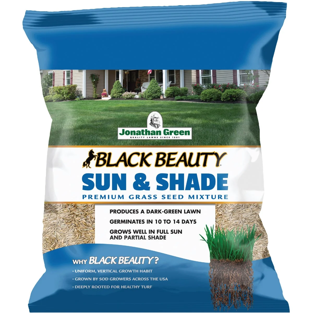 Safe Jonathan Green Black Beauty 1 Lb. 375 Sq. Ft. Coverage Sun Shade Grass Seed Original Design