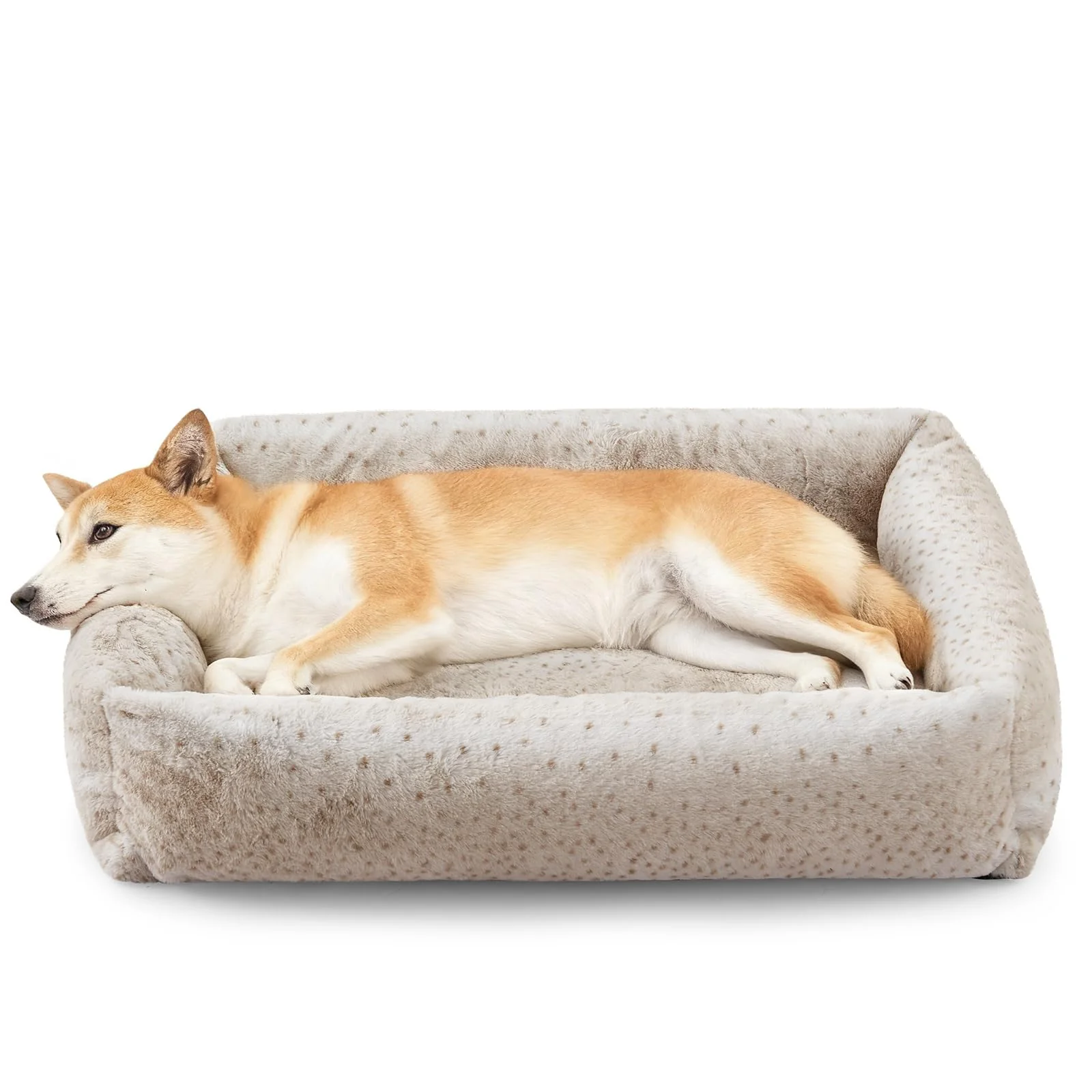 High-End JOEJOY Large Dog Bed Orthopedic Washable Plush Corduroy Fleece Bed with Non-Slip Bottom High-Quality